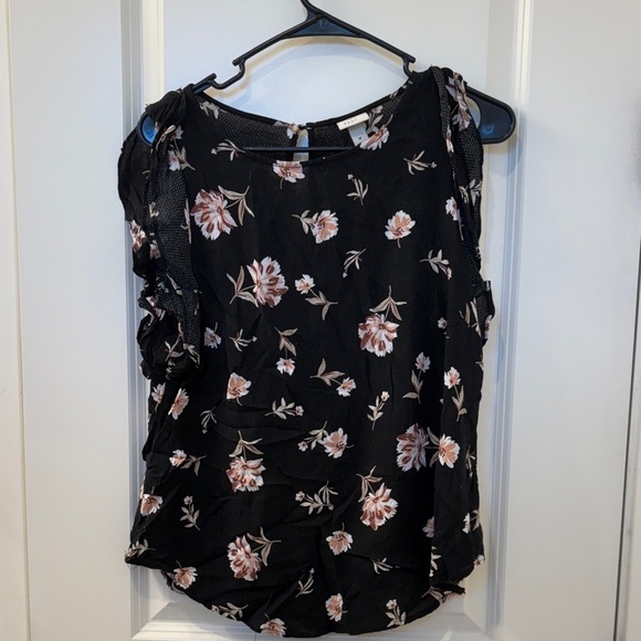 a new day Tops - a new day Black Floral Blouse